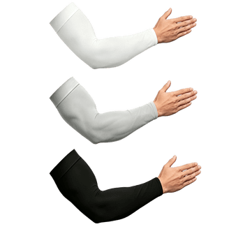 McDavid Sport Compression Arm Sleeves Pair, White, Unisex, Adult