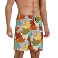 thumbnail image 2 of Sikiie Fall Maple Leaves Mens Pajama Shorts, Lightweight Lounge Pant with Pockets Soft Sleep Pj Shorts for MenX-Large, 2 of 6