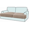 thumbnail image 1 of Housse de Coussin Extensible pour Canapé 1 Pce (1 Ivoire), 1 of 7