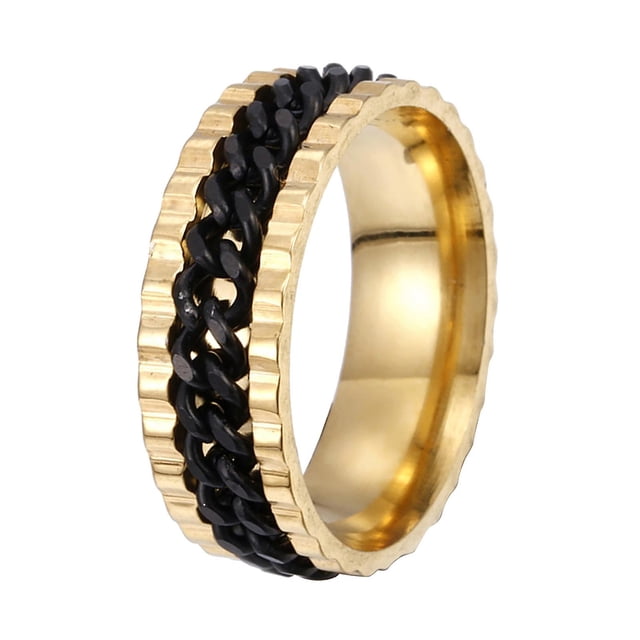 Anillo HUOGUO Fashion Sand Blast Spins, correa de acero inoxidable