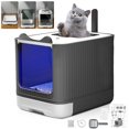 thumbnail image 1 of Caja de arena para gatos plegable cerrada con tapa equipada con luz ultravioleta bolsa desodorante y pala resistente a olores y salpicaduras, 1 of 8