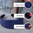 thumbnail image 4 of Motique Accessories Eggplant 2 inch Wide Leather like Headband Solid Hair Band for Women and Girls, 4 of 4