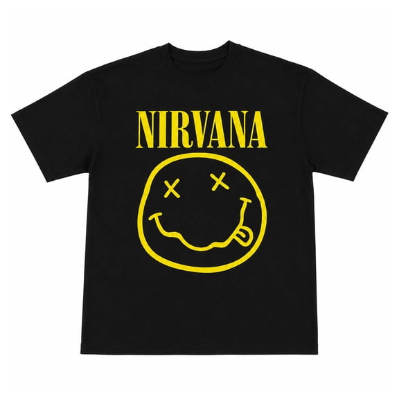 Playera Nirvana para Hombre, Cuello Redondo Manga Corta Negro Talla M