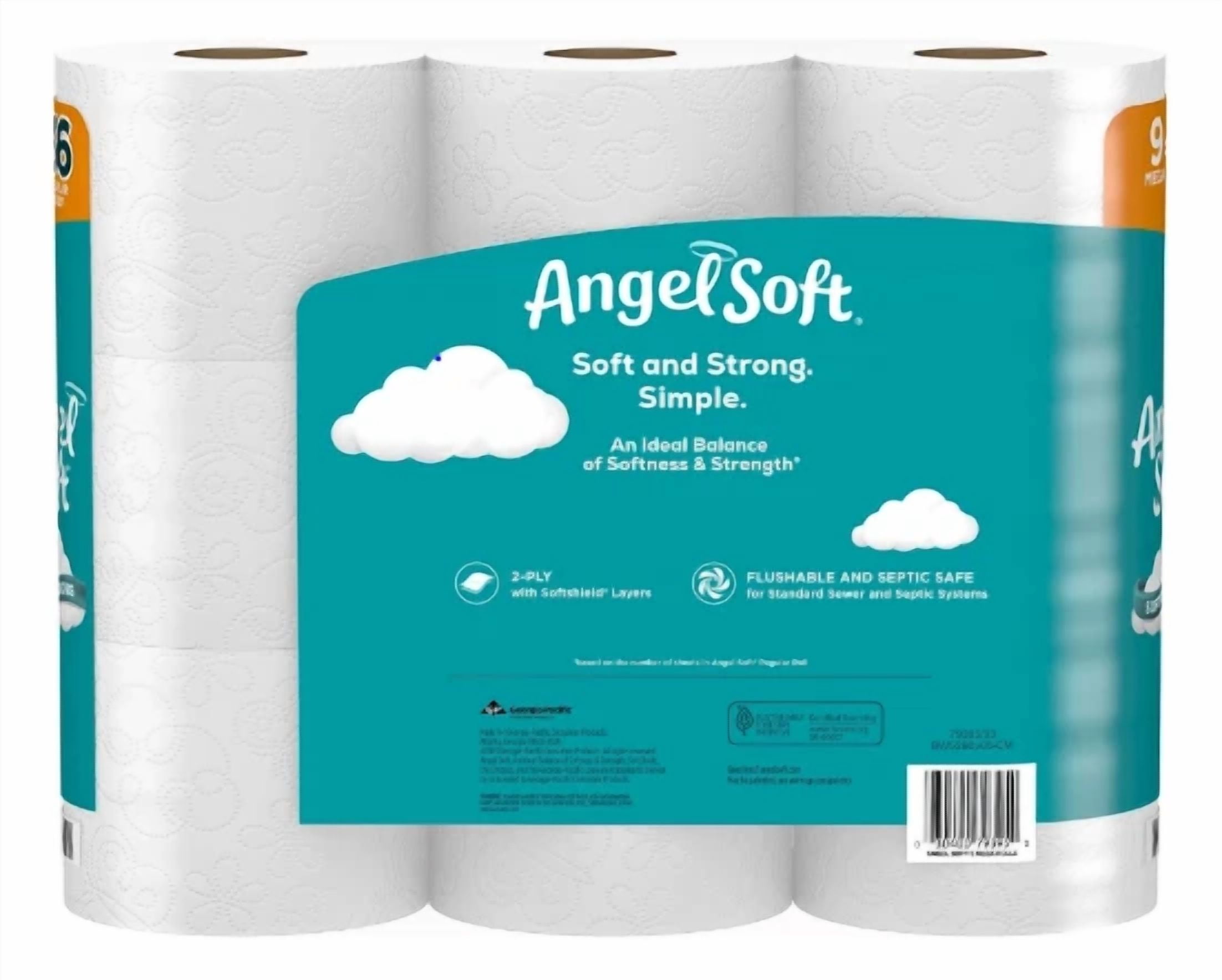 Angel Soft 2-Ply Toilet Paper, 9 Mega Rolls