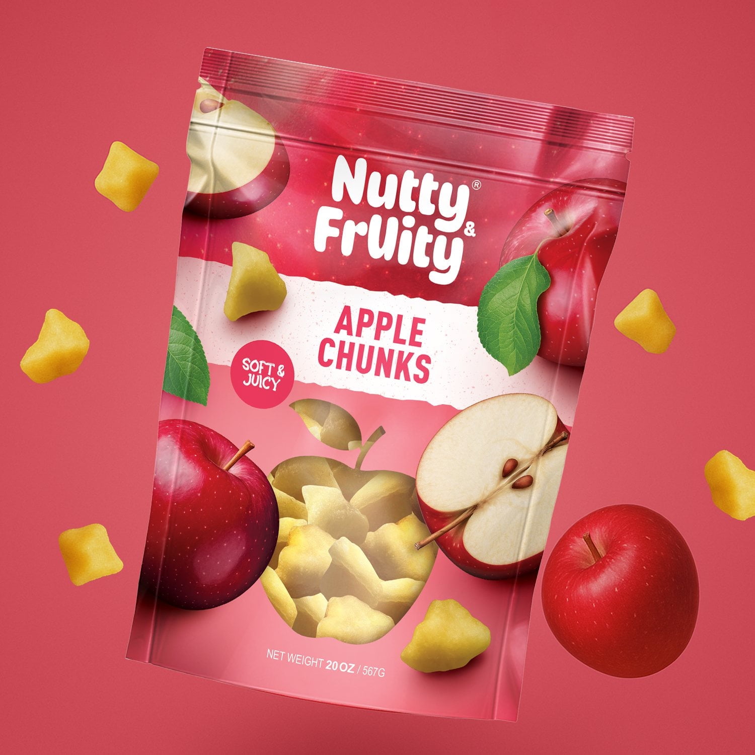 2 PACK | Nutty and Fruity Apple Wedges, 20 oz.
