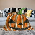 thumbnail image 2 of ARISTURING Pumpkin Stripes Pop Art Flannel Throw Blanket for All Seasons 40x50in, 2 of 6
