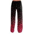 thumbnail image 4 of Hearthz Valentines Pajama Pants for Women Love Heart Print Women Pajama Pant Drawstring Wide Leg Comfy Pants for Women, 4 of 5