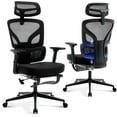 thumbnail image 1 of Ergonomic Office Chair with Adjustable Footrest, Rolling Swivel Computer Chair, High-Back Mesh Desk Chair with Lumbar Support, for Home & Office, Black, 1 of 8