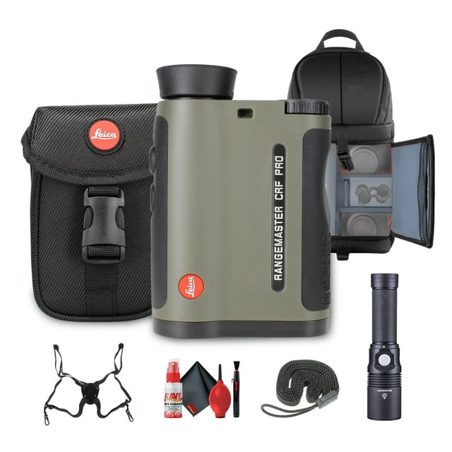 Leica 7x24 Rangemaster CRF PRO Laser Télémètre + Sac à Dos + Lampe de Poche - Ensemble