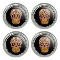 Skull Day of the Dead Southwestern Metal Craft Sewing Novelty Buttons - Set of 4