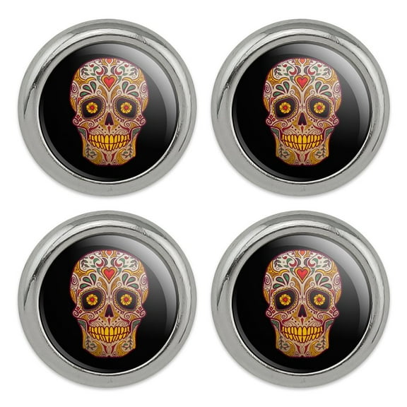 Skull Day of the Dead Southwestern Metal Craft Sewing Novelty Buttons - Set of 4