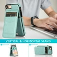 thumbnail image 2 of Feishell Fit for iPhone 7/8/SE 2020/SE 2022 Phone Case with Credit Card Slots,Shockproof Premium PU Leather Magnetic Buckle Vertical & Horizontal Kickstand Back Flip Wallet Protective Phone Cover,Mint, 2 of 7