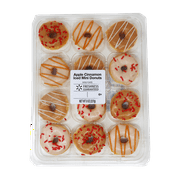 Freshness Guaranteed Apple Cinnamon Iced Mini Donuts, 12 Count, 8 oz, Soft and Chewy Snack Pack, Fried