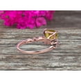 thumbnail image 5 of 1.75 Carat Champagne Diamond Moissanite Engagement Ring in 10k Rose Gold Art Deco 6mm Princess Cut, 5 of 6