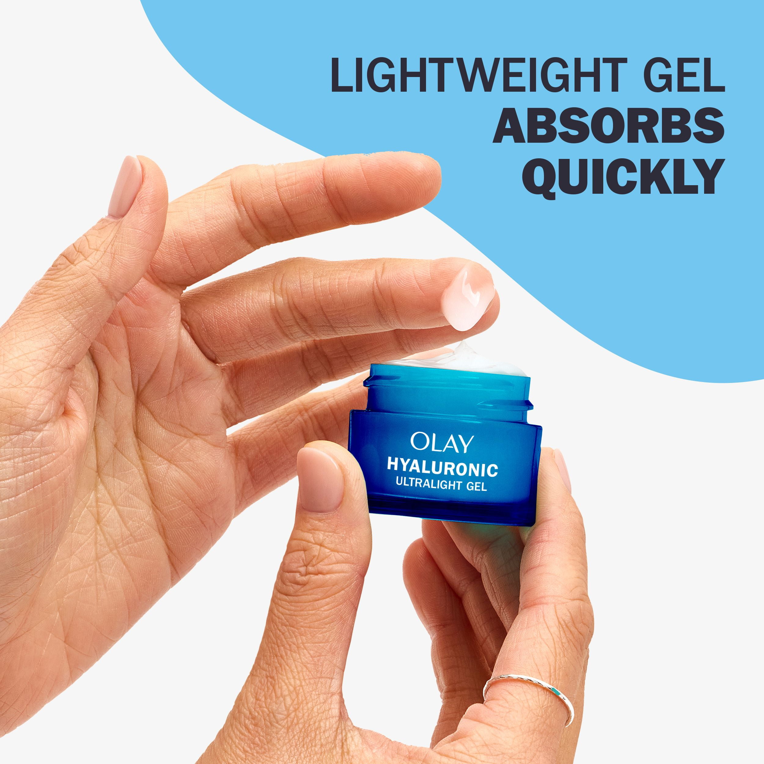 Gel hydratant de nuit pour le visage Olay Regenerist acide hyaluronique + peptide 24, non parfumé, format d’essai 15 mL