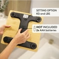 thumbnail image 4 of JS Gourmet Wooden Bamboo Bathroom Body Weight Scale with Digital LCD Display, Maximum Capacity of 396 lbs, 4 of 8