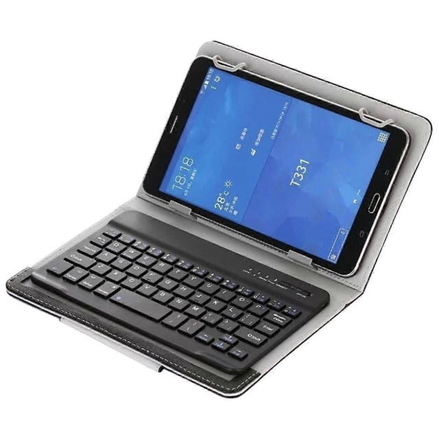 10 Inch Wireless Bluetooth Keyboard with Stand PU Leather Case for Windows Android and IOS