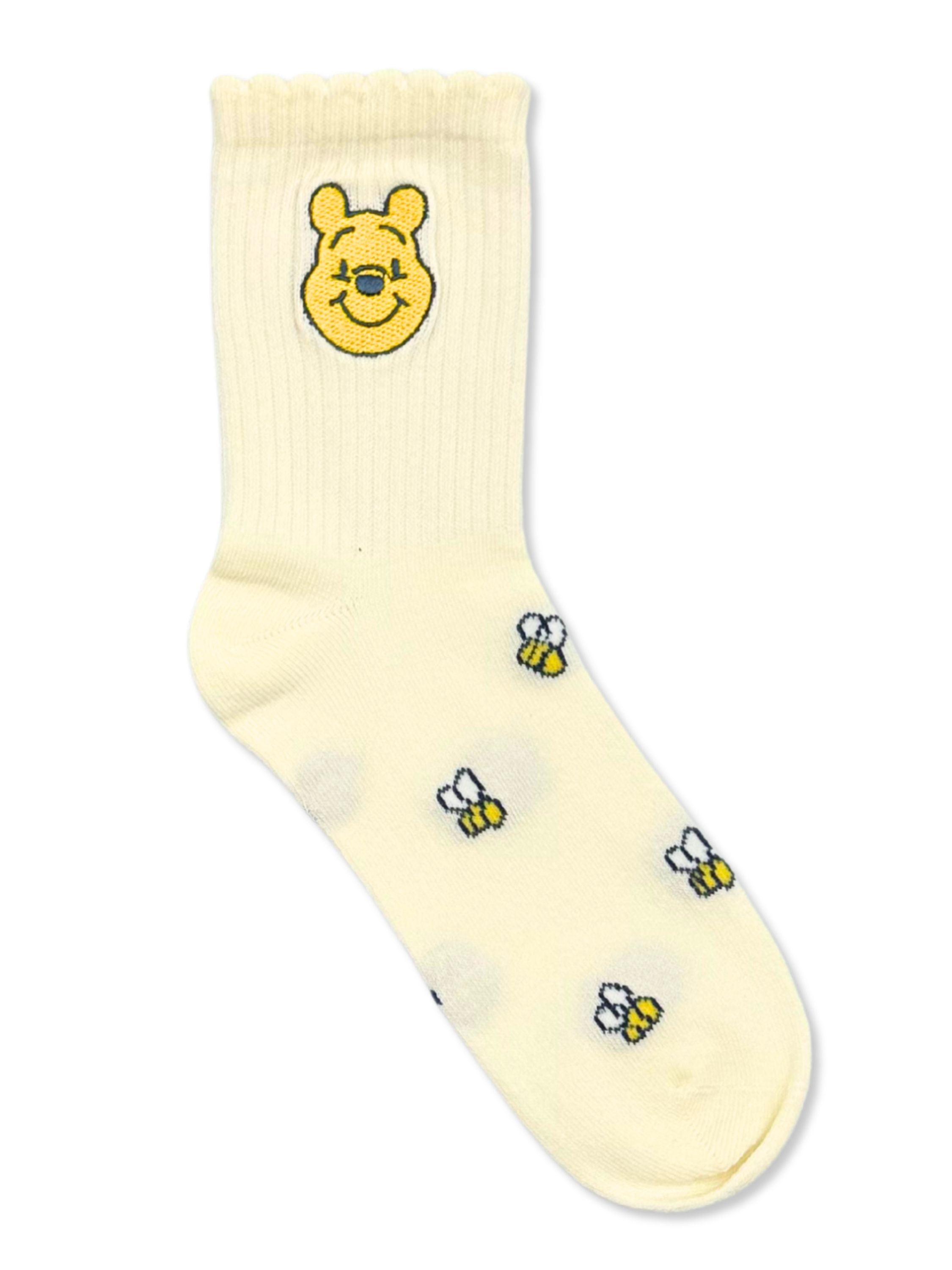 Disney Winnie the Pooh Women's Mid-Crew Socks, 2-Pack, Size 4-10