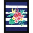 thumbnail image 2 of Seven Trees Design 15x18 Black Modern Wood Framed Wall Art Titled - Watercolor Flowers Blue Lines II, 2 of 6