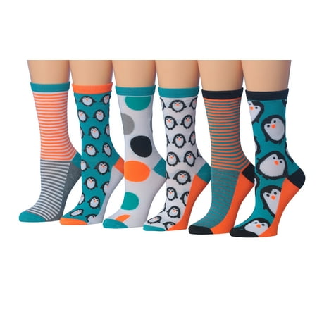 

Tipi Toe Women s 6-Pairs Value Pack Penguin Novelty Animal Design Funky Winter Socks