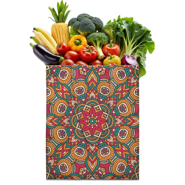 Sac Fourre-Tout Style Folk – Design Ethnique Mystique, Réutilisable et Pliable