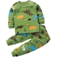 thumbnail image 4 of Ropa para niños Trajes de manga larga con estampado de dinosaurios Tops y pantalones Conjunto de pantalones de otoño e invierno Ropa para niños pequeños, 4 of 5