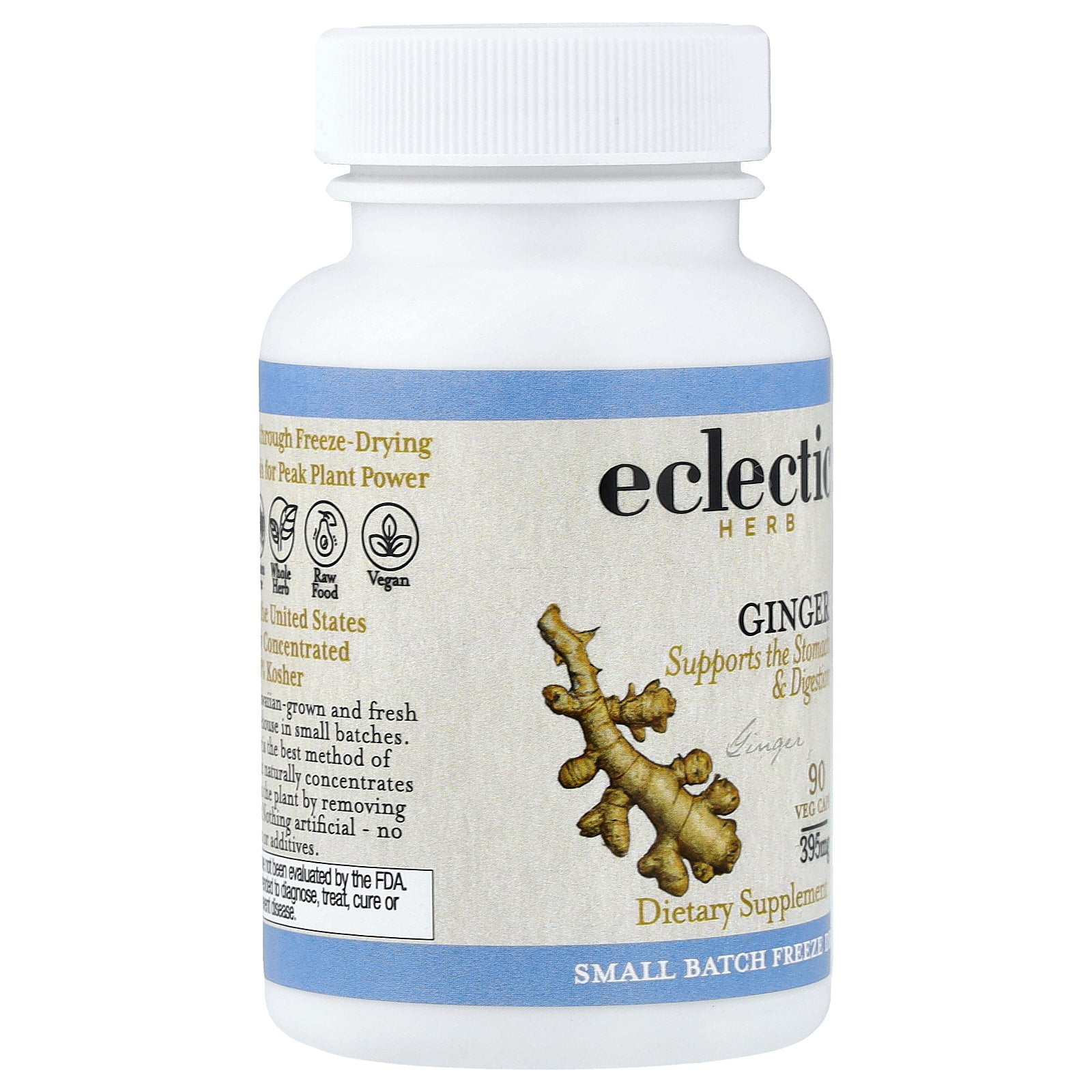 Eclectic Herb Ginger, 395 mg, 90 Veg Caps