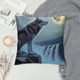 thumbnail image 2 of Orinice Wolf Moon Waterfall Graphic Decorative Cotton Linen Throw Pillow Cover for Home Couch Living Room Bed Sofa 1PC 20x20in, 2 of 5