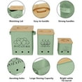thumbnail image 6 of Pethiy Kitchen Canisters Set, Storage Bin for Potato Onion & Garlic, 3 Pack Set Countertop Pots Containers with Wooden Lid - Potato Storage, Garlic Bin, Onion Keeper Tin with Aerating Holes-Green, 6 of 6