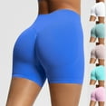 thumbnail image 3 of Xuhomer Booty Shorts for Women High Waisted Solid Color Pull On Shorts Stretch Yoga Running Gym Sweat Shorts Running Active Workout Biker Short White 2XL, 3 of 10