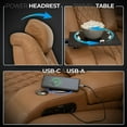 thumbnail image 3 of Seatcraft Diamante Zero-Gravity CoolZero Italian Leather Home Theater Seating, Power Headrest, Power Recline, Row of 2, Tan Oak, 3 of 9