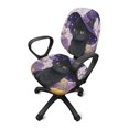 thumbnail image 5 of Psesaysky Non-Slip Computer Chair Cover for Armchair, 2 Pcs Office Chair Covers Polyester Fabric Desk Rotating Chair Slipcovers Halloween Black Cat, 5 of 8
