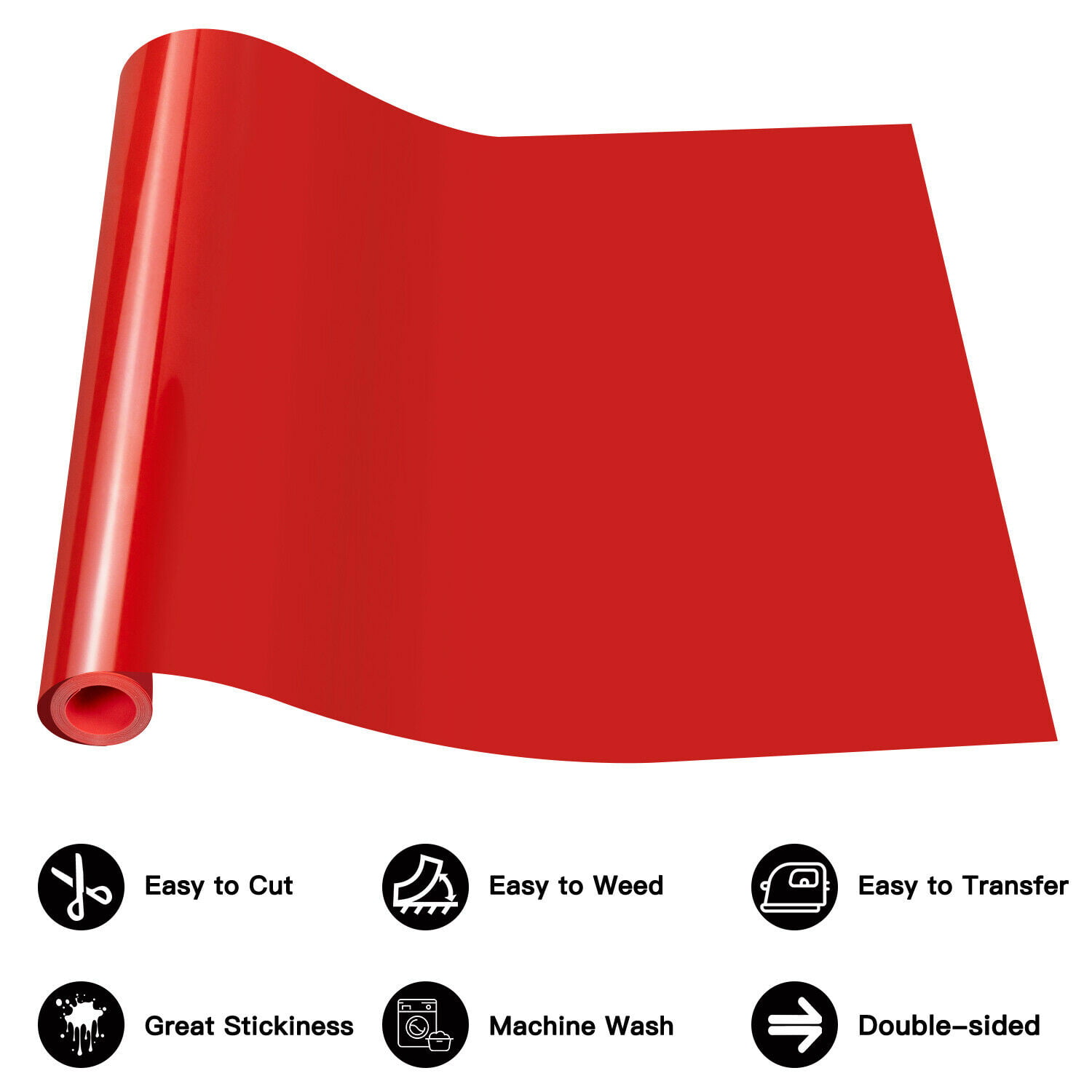  Dysania Red HTV Heat Transfer Vinyl Rolls-12x25FT Red HTV  Vinyl, Iron on Vinyl for Cricut & Silhouette Cameo - Easy to Cut & Weed for  DIY Heat Vinyl Design (Red 25FT) 
