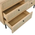 thumbnail image 5 of Modway Chaucer 6-Drawer Particleboard and Rattan Compact Dresser in Oak, 5 of 5