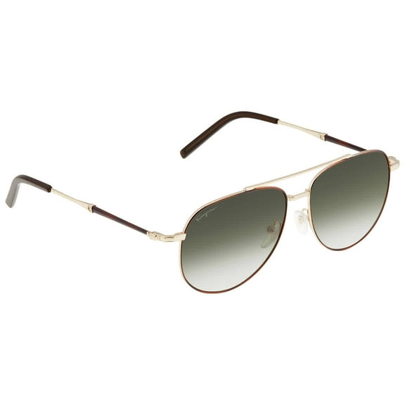 Salvatore Ferragamo SF 226S Metal Unisex Aviator Sunglasses Gold/Tortoise 58mm Adult