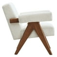 thumbnail image 3 of Armchair Accent Chair, Ivory White, Fabric, Wood, Living Kitchen Cafe Bistro Hospitality Restaurant, Modern Contemporary HB36178, 3 of 9