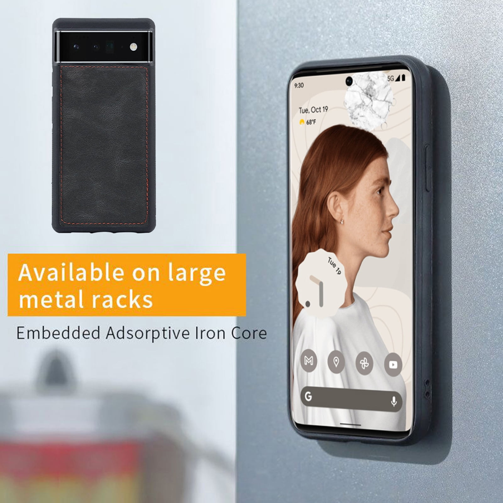 Defencase for Google Pixel 7 Pro Case for Women Men, Removable Durable PU Leather Magnetic Flip Strap Wristlet Zipper Purse Card Holder Detachable Wallet Phone Cases for Google Pixel 7 Pro, Black