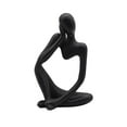 thumbnail image 1 of GUOOL Abstract Sculpture Handmade Resin Thinking Man Home r rative Figure Hand Black Right, 1 of 9