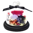 thumbnail image 1 of Decoración de flores eternas tres rosas amor cubierta de vidrio flores secas regalos de vacaciones regalos de cumpleaños para familiares y amigos, 1 of 5