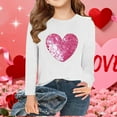 thumbnail image 2 of Miluxas Girls Love Heart T-Shirts Casual Long Sleeve Valentine's Day Graphic Tees Tops White 14-15Years, 2 of 5