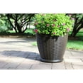 thumbnail image 6 of Suncast Willow 22" Resin Wicker Decorative Pot Planters, Set of 2, Java, 6 of 7