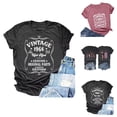 thumbnail image 1 of T-shirts Vintage 1976 pour Femmes 2026 Été Décontracté Manches Courtes Col Rond Cadeau 50e Anniversaire T-Shirts Graphiques Hauts de Fête Rétro, 1 of 3