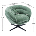 thumbnail image 7 of UHOMEPRO Swivel Accent Chair, Chenille Upholstered 360°Swivel Armchair, Reading Club Chair with Removable Cushion, Metal Base, Living Room Bedroom, Reading Corner, Green, 7 of 7