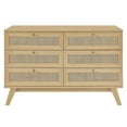 thumbnail image 3 of Modway Soma 6-Drawer Rattan MDF and Particleboard Dresser in Oak, 3 of 7