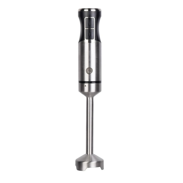 MasterChef Batidora de inmersión de mano, emulsionante de barra de mezcla de acero inoxidable, batidora de puré para hacer alimentos para bebés, sopas, salsas, etc., potente motor de 400 W con control