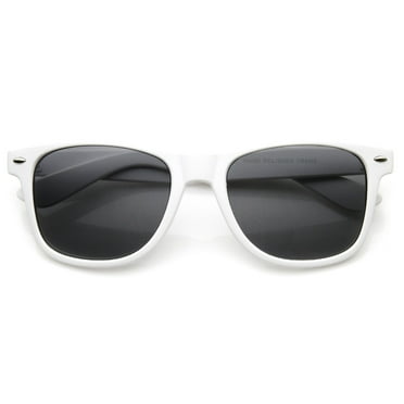 Fashion Culture  Amped Soft Rubberized Horned Rim Sunglasses, White