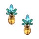 thumbnail image 5 of 1 par de pendientes con forma de piña y cristales incrustados para mujer, con decoración de diamantes (como se muestra), 5 of 6