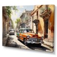 thumbnail image 2 of Designart "Orange Classic Car in Havana" Transportation Canvas Print, 2 of 5