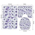 thumbnail image 3 of White Purple Butterfly Plant Pattern Bathroom Rugs Sets 3 Piece,Toilet Cover Set,Absorbent Non Slip Bathroom Mats Sets with U-Shaped Contour Rug Toilet Rug Set, 3 of 5