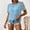 Light Blue Tops, variant on CUSTG Casual Shirts For Women Summer Solid Color Fashion Short Sleeve Blouse With Elegant Lace Hollow Out Design Comfortable Round Neck Versatile Tops For Daily Wear Vacation Dailywear